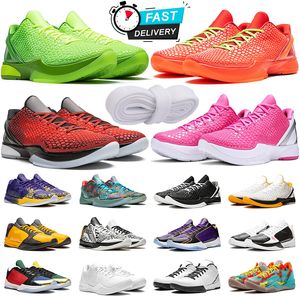 Mamba 6 Odwrotne buty do koszykówki Grinch White Del Sol Triple Pink Prelude Chaos What the Mens Trainer Sports