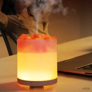 Umidificatori NUOVO Diffusore di oli essenziali per aromaterapia con pietra di sale di cristallo Umidificatore d'aria USB con lampada a LED colorata Diffusore di aromi di ioni negativi