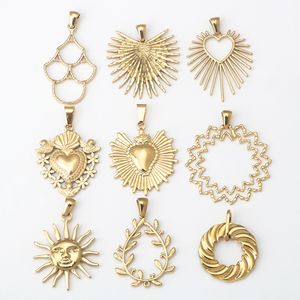 Rostfritt stål Trend Street Style Fashion Sun Love 18K Gold Pendant Necklace Earring Titanium Steel DIY smycken Tillbehör