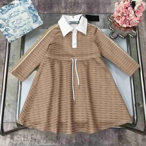 Dresses Luxury designer girl partydress Lace up waist design child dress Size 100150 baby skirt POLO collar Kids frock Nov15