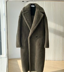 24-M * ax m coat silhouette teddy particle alpaca fleece sheared coat for women's medium length