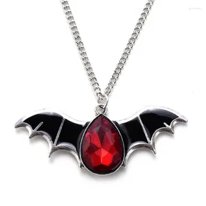 Pendant Necklaces POPACC Personality Punk Oil Dropping Couple Necklace For Unisex Halloween Bat Party Decoration Gift