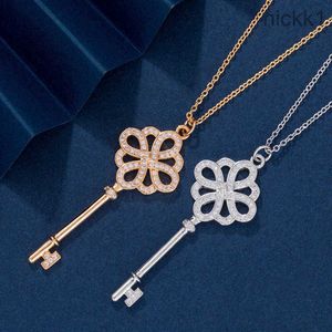 Дизайнерское ожерелье T Family v Золотой китайский узел Ключ простой роскошный полный бриллиантный элегантный подарки для свитера для девочек Ti Co B9L6 B9L6