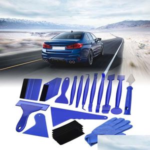 Hand Power Tool Accessories 21Pcs Portable Felt Edge Squeegee Cars Vinyl Wrap Application Decal Scraper Cleaning Car Brush Tools Drop Dhhbw