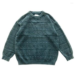 Men's Sweaters Japanese Retro Blue Dye National Round Neck Loose Sweater And Women's Winter Long Sleeve Casual Pullovers