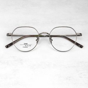 Sunglasses Frames Pure Titanium Eyeglasses Full Rim Optical Frame Prescription Spectacle Simple Designed Glasses Thick High Diopter Suitable