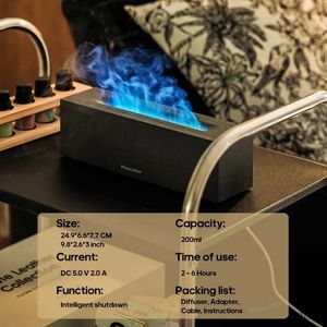 Humidifiers KINSCOTER Flame Aroma Diffuser Air Humidifier Ultrasonic Cool Mist Maker Fogger Led Essential Oil Lamp Realistic Fire Difusor