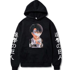 Nuovo attacco a Titan Levi Ackerman Hoodies for Men Women Autunno inverno Felpette di pile haruku Pullover di moda