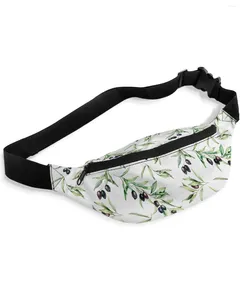 Taillenbeutel Aquarell Olivenblatt Textur für Frauen Mann Fahrt Schulter Kreuzkörper Brust wasserdichtes Fanny Pack