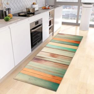 Wood Grain Kitchen Rug Entrance Doormat Bath NonSlip Foot Mat Custom House Bedroom Living Room Floor Hallway Decoration Carpet 231221