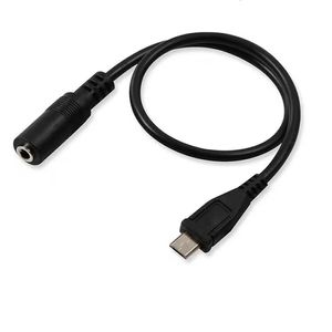 Todo o cobre microusb para 3.5 fêmea cabo adaptador de áudio v8 android para 3.5 fêmea plug telefone fone de ouvido cabo adaptador