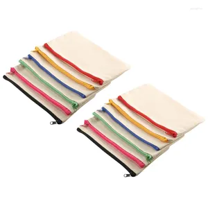 Pack Blank Canvas Makeup Bag Bulk Cosmetic Bags With Multi-Color Zipper Pencil Case Pouch DIY Craft