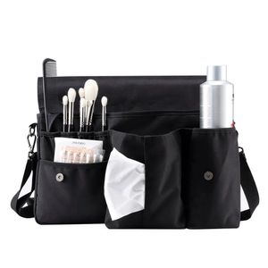 Rownyeon Makeup Artist Bag Studio Bag Bage Makeup Artist Hair Stylist with Tissue Pocket Brushes Holder 231222のためのストレージ