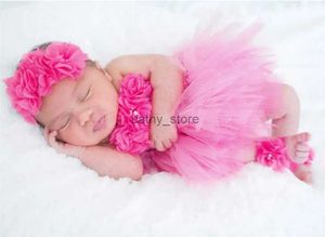 女の子のドレスベビーガールピンクの花かぎ針編みチュチュドレスガールズガールズヘアボウとフットリング付きチュールドレス新生児誕生日パーティーコスチュームドレス231222