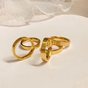 Band Rings Luxury frosted ring for men and women's classic plain ring food ring steel plated with gold high-end jewelry 231222