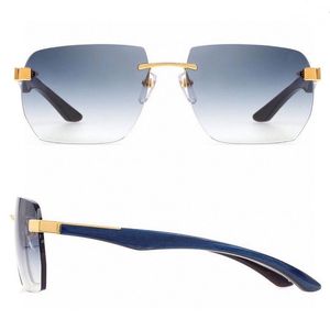 Designer Mens Luxury Brand Artist Sun Solglasögon för män Kvinnor Frameless Polygonal Lenses for Outdoor Travel Style Artist Solglasögon med låda