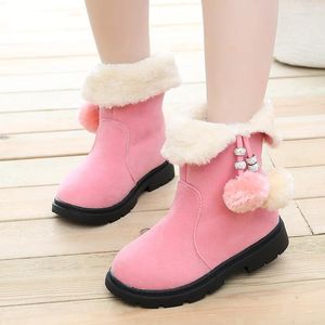 Boots Fashion Hairy Kid Mid Boot For Children Plush Warm Winter Shoes Princess Girl Suede 2023 3 4 5 6 7 8 9 10 11 12 Year Old