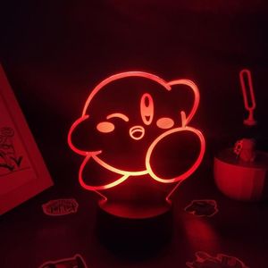 Игра ночных огней Kirbys 3d светодиодные RGB Light Clorkful Birthday Gift для друзей детские детские лава -кровать Gaming Room Decoratio2420