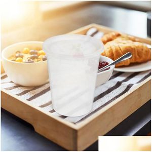 Storage Bottles Jars 20 Sets Disposable Plastic Cups Takeout Soup Containers Portion Measuring To Go Bowls Food Ers Porridge Leakproof Dh8Ru