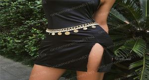 Europa e America Women Belt Belt Belt Gold Bated Pearl Coins Tassels Belt Chians for Party Wedding Gone Gift for FR4041199