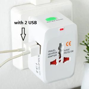 2 USB Şarj Evrensel Seyahat Adaptörü All-One International World Travel AC Güç Dönüştürücü Fiş Adaptörü Soketi Au US UK AB BJ