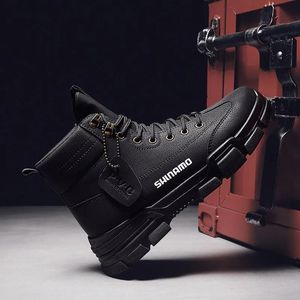 Обувь новая осенняя и зимняя флис Martin Boots Мужские ботинки нельзя рыбацкие альпинисты высокие ботинки мужская повседневная рабочая обувь