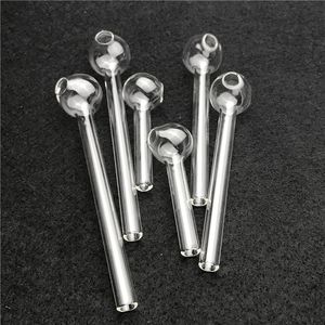 6cm 10cm 12cm Thick Pyrex Glass Oil Burner Pipe with Clear Test Straw Tube Burners Bubbler Smoking Pipes for Water Bongs