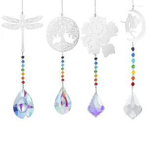Decorações de jardim Pacote de 4 suncatcher cristal wind scime diamante apanhador de apanhador de bola ornamentos pendentes decoração em casa ao ar livre