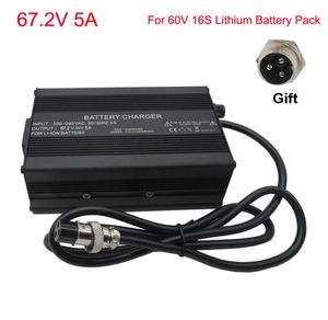 60V 672V 5a Liion Ebike Carregador Fast GX16 para 16s 60 volts Volt Lithium Electric Bicycher Scooter Motorcycle Carregador de bateria 60V5A3397333