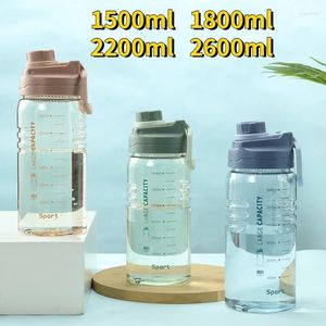 Bottiglie d'acqua bottiglia di grandi dimensioni filtrano uomini escursioni con litro bollitore outdoor capacità bevendo 1,5 per sport fitness campeggio 2200 ml