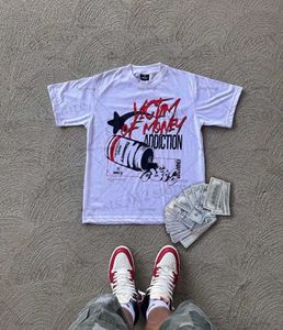 Erkek Tişörtler Y2K Yeni High Street Giyim Gotik Baskı Büyük Boy T-Shirt Kadınlar 2023 Gevşek ve çok yönlü Kısa Kollu T-Shirt Kadınlar T231222