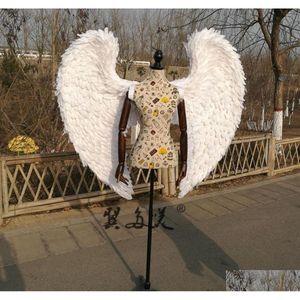 Party Decoration High Quality Cosplay Costume ADT039S White Angel Wings Wedding Bar Decorations POGRAPHY SHOOPPS Pure Handmade DH4DI