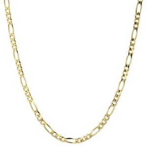 14k gult guld solid 2mm tunna kvinnors figaro -kedjelänk halsband 18 309v