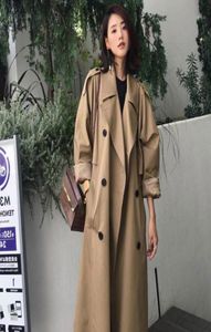 Women039s Trench Coats Kadın 039S Ceket orta uzunluk 2021 Kore tarzı zarif moda gündelik bahar ve sonbahar khaki long dou7725854