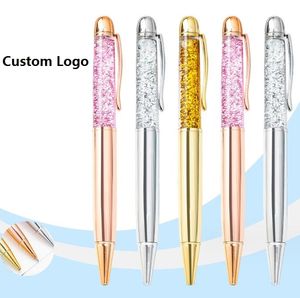 Quicksand Ballpoint Pen Gold Powder Ballpoints Dazzling Colorful Metal Crystal Pen Student Writing Office Signature Pen Festival Gift