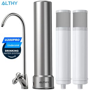 ALTHY U200PRO Kitchen Under Sink Drinking Water Filter Purifier 5 in 1 Stainless Steel 0.01um Filtration System With Faucet 231221