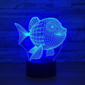 Fish Night Light 3D 3D 3D LED LED LED 3D 3D Atmosfera di plastica Atmosfera di plastica Atmosfera di plastica Nuota illuminazione 223J 223J