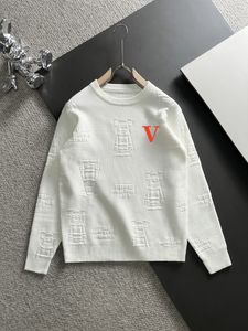Designer Luxury Men's Louiseity classic fall new wear crack lettered crewneck ladies High Street Loose Viutonity sweater Size M--3XL