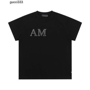 2J11 T shirts Designer tshirt personality leather letter Splash ink T-Shirt Men AM AmIrIs Short Sleeve Summer Mens Tops T Shirt Male Fashion Clothing AM AM2