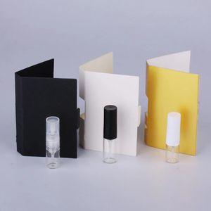 100pcslot 1ml 2ml 3mlスプレーボトル補充可能な香水とギフトサンプルパッケージ用の紙カード付き231222