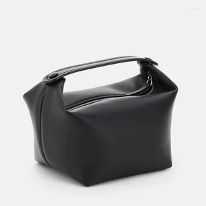 Вечерние сумки Light Luxury Design Head Layer Cowhide Lunchbox Suck Bag Премиум мода элегантная текстура кожаная тота