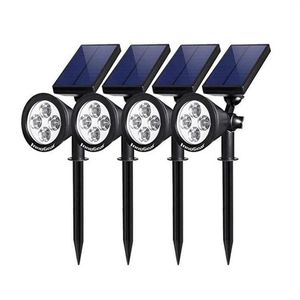 Luzes solares aprimoradas 2-em 1 Paisagem à prova d'água Luz de iluminação de iluminação de destaque Luz de parede Auto Off Off para Yard Garden Driveway Pathw252n