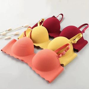 BRAS Summer One Piece Underwear Candy Color Breattable Women Bralette Underkläder Sömlös Push Up Tube Top Japanese