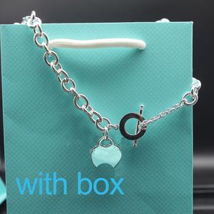 Lyxarmband Designer Medium Heart OT Shape Chain för kvinnliga smyckekedjor Armband 16/17/18/19/21cm S925 för fest platina inte fade smycken med låda