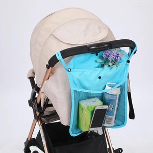 Barnvagnsdelar dubbel lager baby hängande väska nät paraply universal förvaring väska flaskan vatten kopp