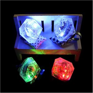 Weihnachtsdekoration LED GLOW Diamond Ring Leuchte Rave Festival Hochzeitsfeier Luminöses Spielzeug im Dark Drop Lieferung Home Ga DHM3M