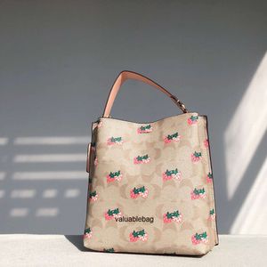 Designer saco bolsas mulheres sacos de ombro charlie qualidade impresso bolsas de couro mulheres bolsa grande bolsa vários estilos flores cereja balde saco