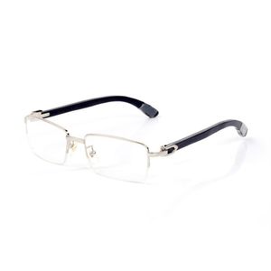 Carti Designer Sonnenbrille Männer Frauen Sonnenbrille Buffalo Horn Brille Rechteck halbe randlose hölzerne Bambus Rahmen Fashion Strand Drivin273i