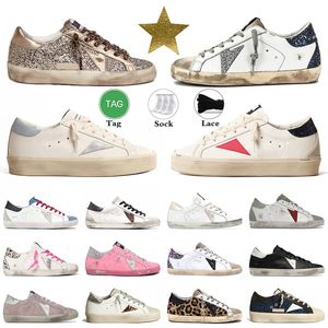 Designer Luxurys Slebende Golden Casual Shoes Leder Italien Dreckige alte Schuhmarke Golden Sneakers Frauen Männer Super-Star Ball Star Goosen Klassische Trainer Big Size 12