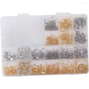 Kolczyki obręcze 2290pcs 2 kolorowe kolczyki Making Kit Akcesoria metalowe z haczykami Pierścienie